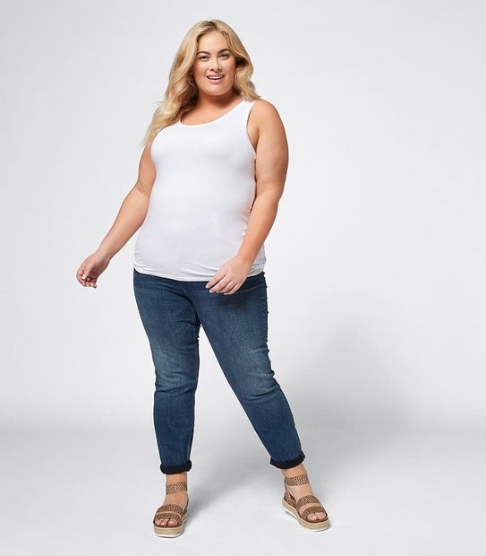 Belle Curve Organic Cotton Tank Top - White