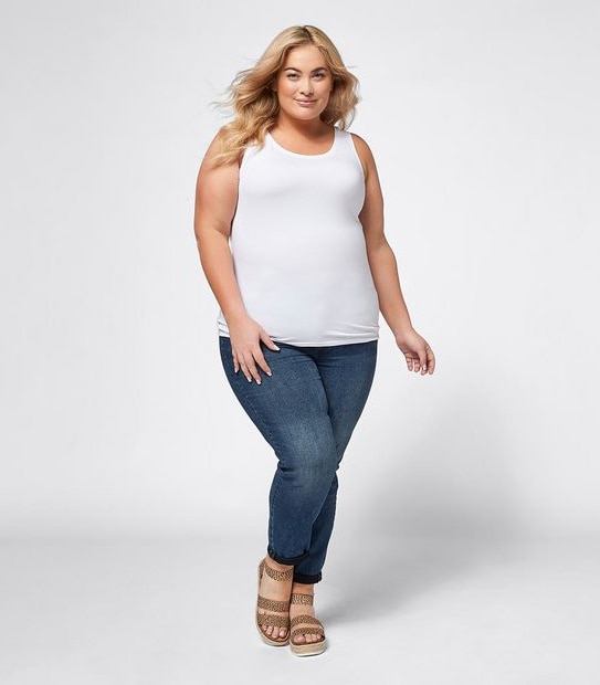 Belle Curve Organic Cotton Tank Top - White