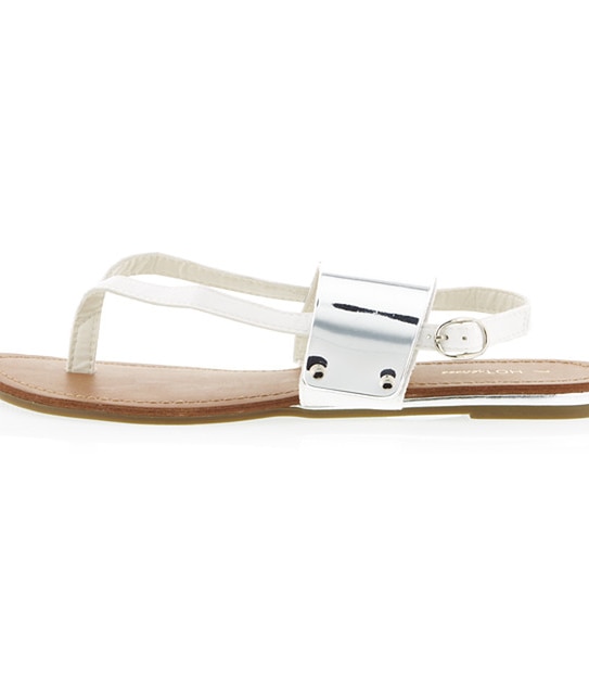 Desi Flat Thong Sandals - White