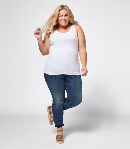 Belle Curve Organic Cotton Tank Top - White