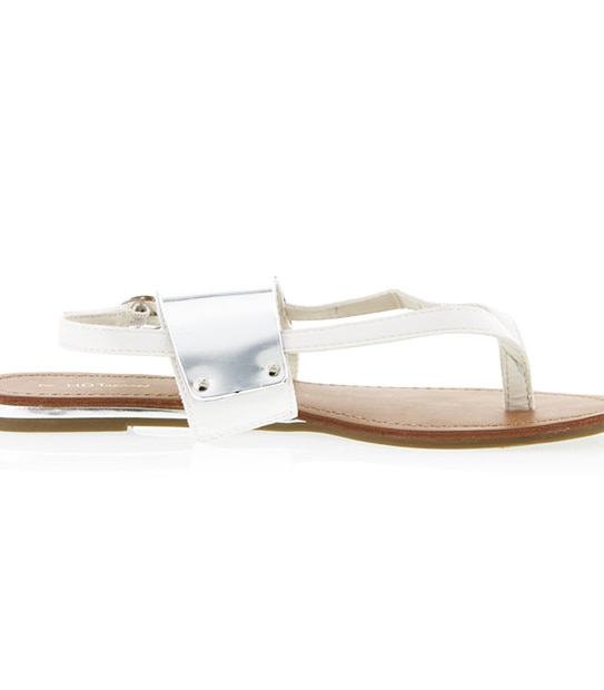 Desi Flat Thong Sandals - White