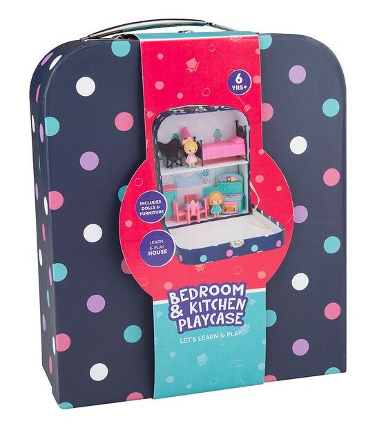 Mini Doll Suitcase - Bedroom & Kitchen Playcase
