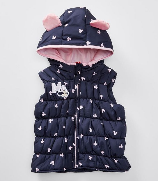 Disney Minnie Mouse Hooded Puffer Vest 1 of 3