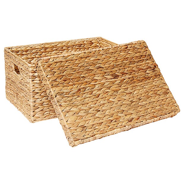 large wicker storage baskets with lids