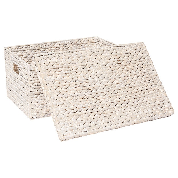 Hyacinth Large Basket with Lid White Wash Target Australia