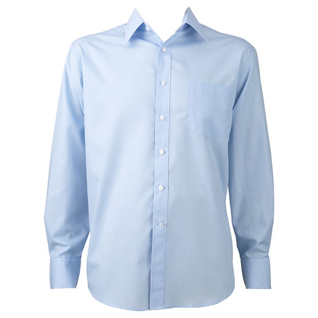 Men's Long Sleeve Regular Fit Business Shirt - Light Blue | Target ...