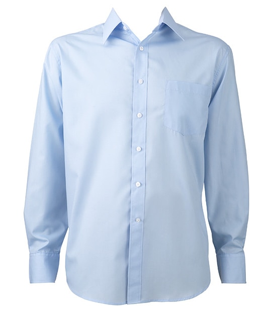Men's Long Sleeve Regular Fit Business Shirt - Light Blue