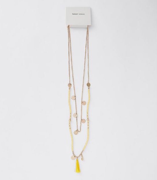 Multi Beaded Necklace - Yellow