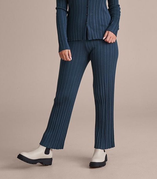 Dannii Minogue Knitted Rib Wide Leg Pants