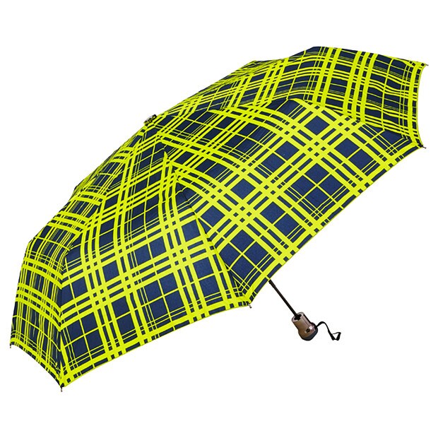 Tartan Auto Umbrella - Yellow Tartan Auto Umbrella - Yellow