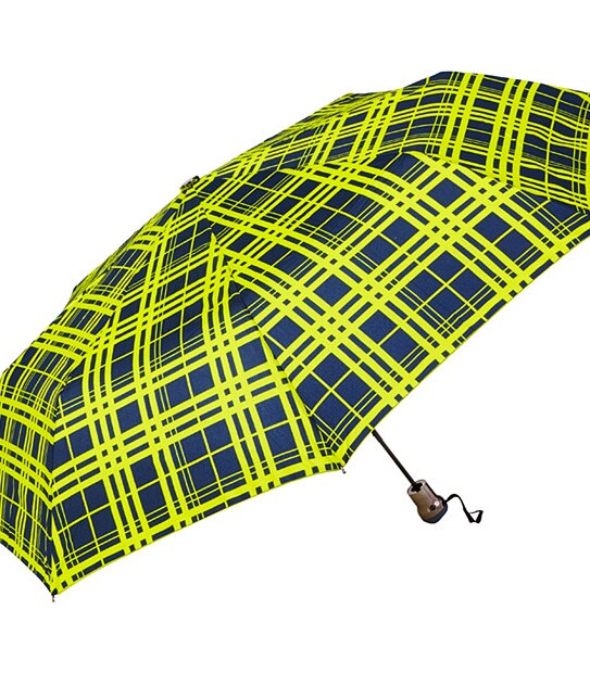 Tartan Auto Umbrella - Yellow