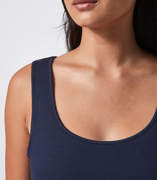 Organic Cotton Sleep Singlet with Shelf Bra