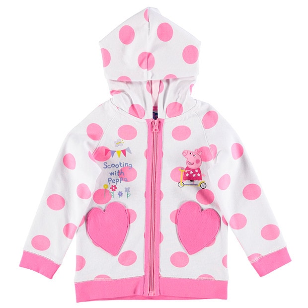 Peppa Pig Zip Through Scooting With Peppa Hoodie