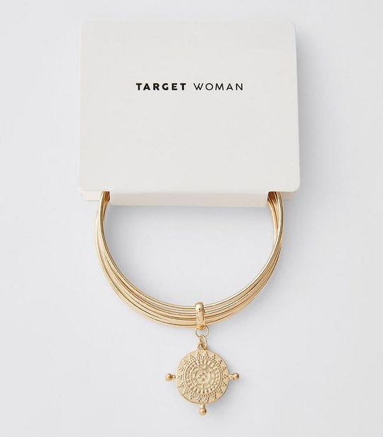 Coin Charm Bangle - Gold