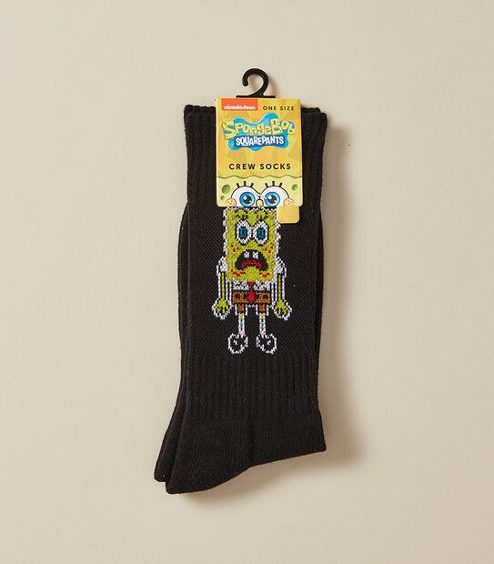 Licensed Glow In The Dark Crew Socks - SpongeBob SquarePants