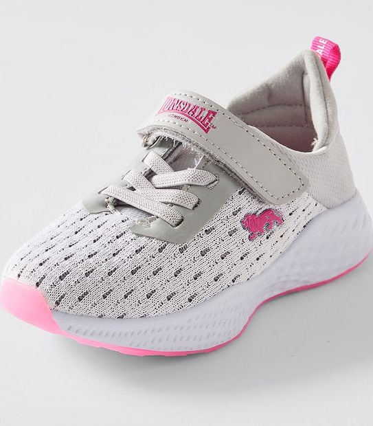 Lonsdale London Younger Girls Harlow Runner - Grey/Pink