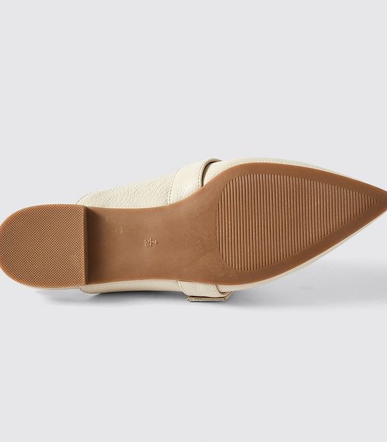 Preview Franca Leather Buckle Mules - Cream