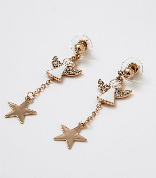 Angel Star Studs Earrings - Gold 