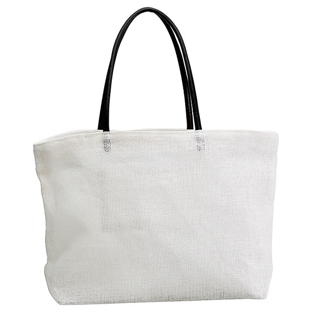 Paper Straw Beach Bag - White Paper Straw Beach Bag - White