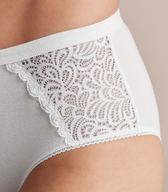 Organic Cotton and Lace Midi Briefs; Style: LMD30561