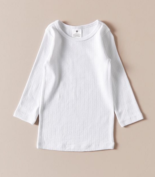 2 Pack Baby Organic Cotton Pointelle Thermal Tops