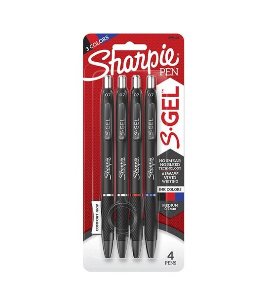 Sharpie Gel Retractable 0.7mm Gel Pen Business Assorted - Pack of 4