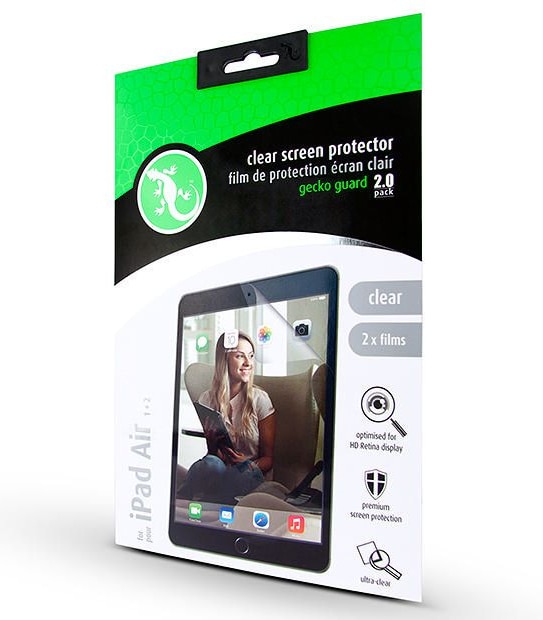Gecko Clear Screen Protectors For iPad Air 1/ 2/ 9.7" Pro - 2 Pack