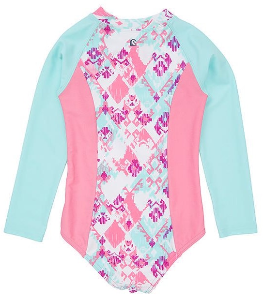 Piping Hot One Piece Long Sleeve Zip Front Bathers