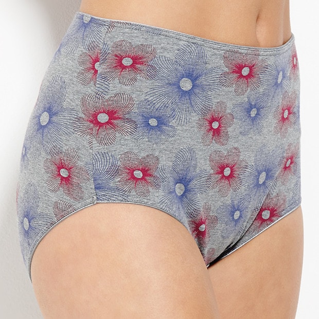 Spa Full Briefs - Grey Floral Spa Full Briefs - Grey Floral
