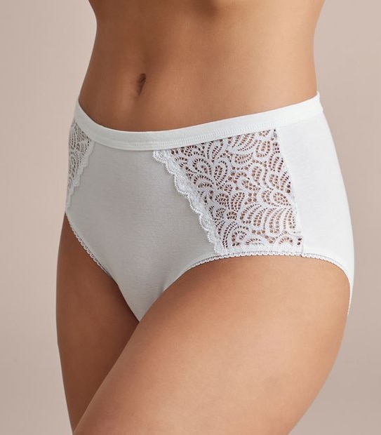 Organic Cotton and Lace Midi Briefs; Style: LMD30561