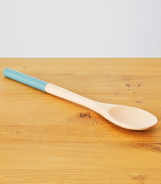 Coloured Wooden Spoon With Silicone Handle
