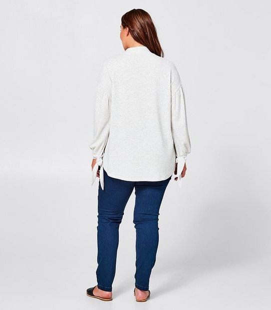 Belle Curve Balloon Top - Grey Marle