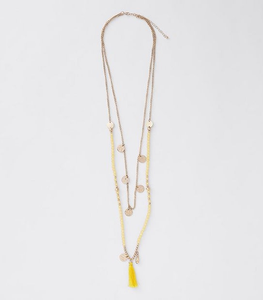 Multi Beaded Necklace - Yellow