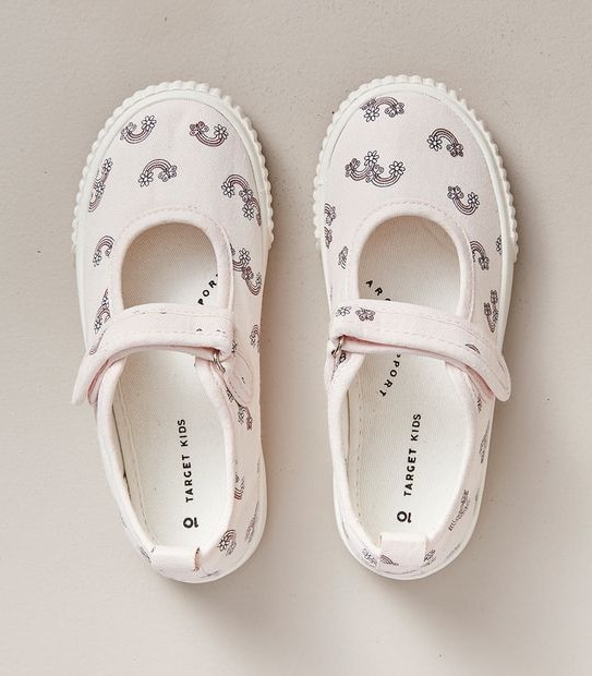 Kids Junior Mary Jane Shoes - Pink Rainbow