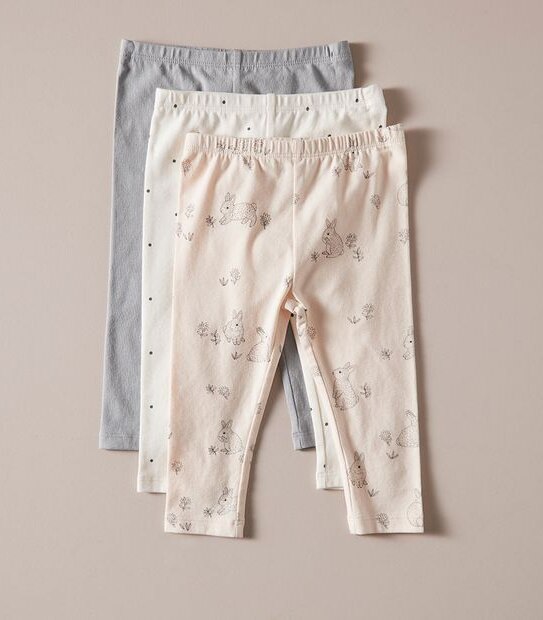 Baby Organic Cotton 3 Pack Leggings