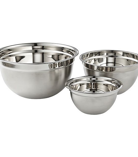 Set of 3 Stainless Steel Mixing Bowls