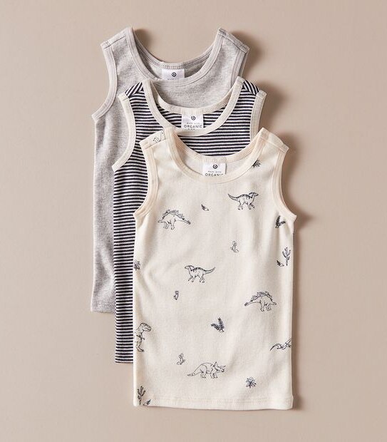 3 Pack Baby Organic Cotton Vests