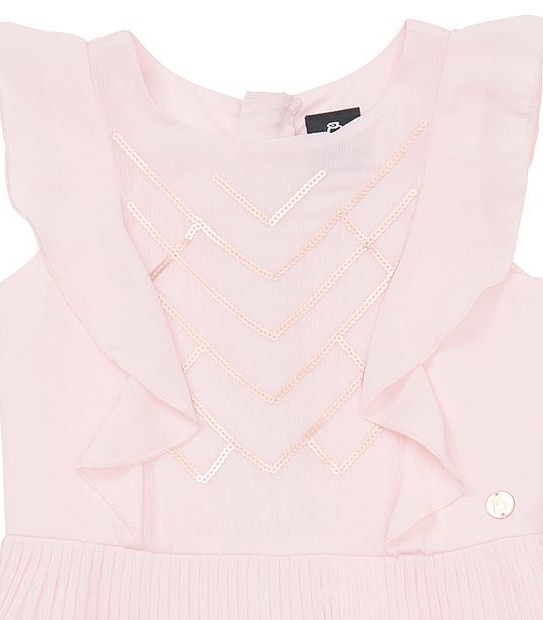 SISTA Barely Pink Pleat Sequin Dress