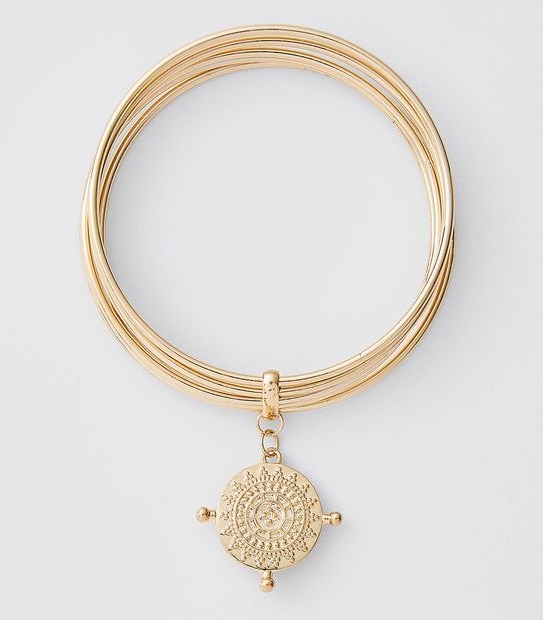 Coin Charm Bangle - Gold