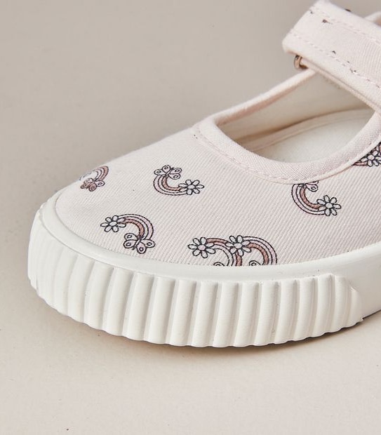 Kids Junior Mary Jane Shoes - Pink Rainbow