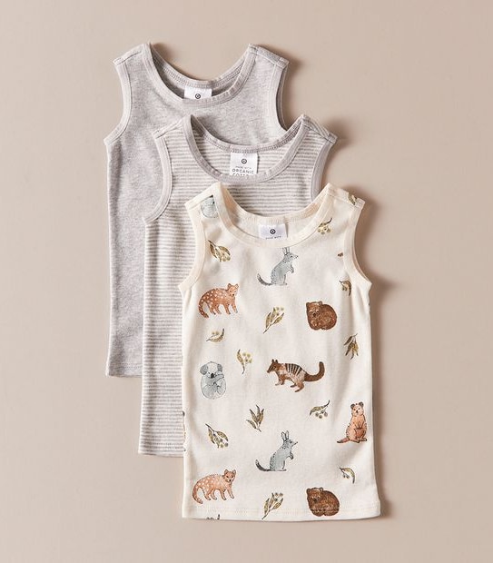 3 Pack Baby Organic Cotton Vests
