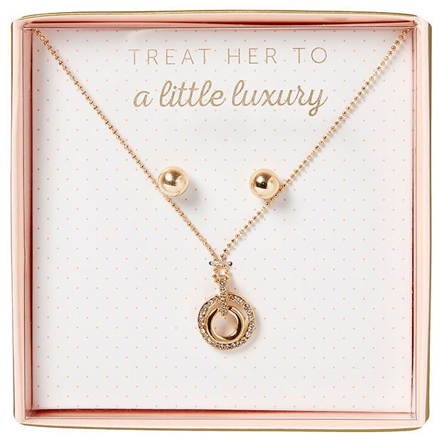 Mother's Day Necklace & Earring Set - Gold Mother's Day Necklace & Earring Set - Gold