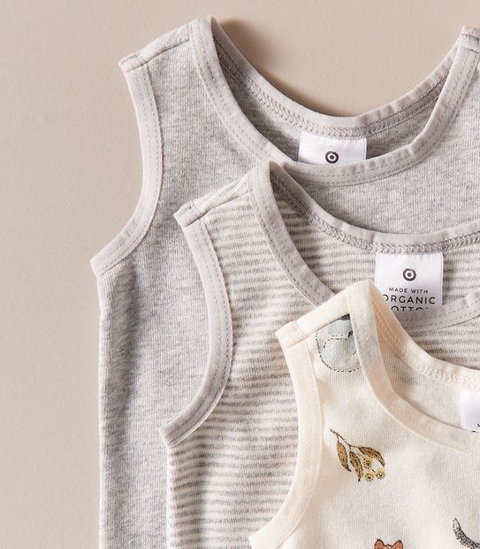3 Pack Baby Organic Cotton Vests