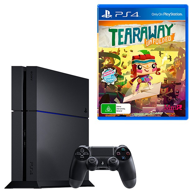 PlayStation 4 500GB Console Tearaway Unfolded Bundle Black Target Australia