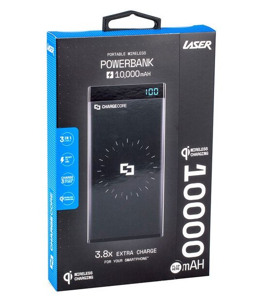 Laser 10000mAH QI Wireless Power Bank