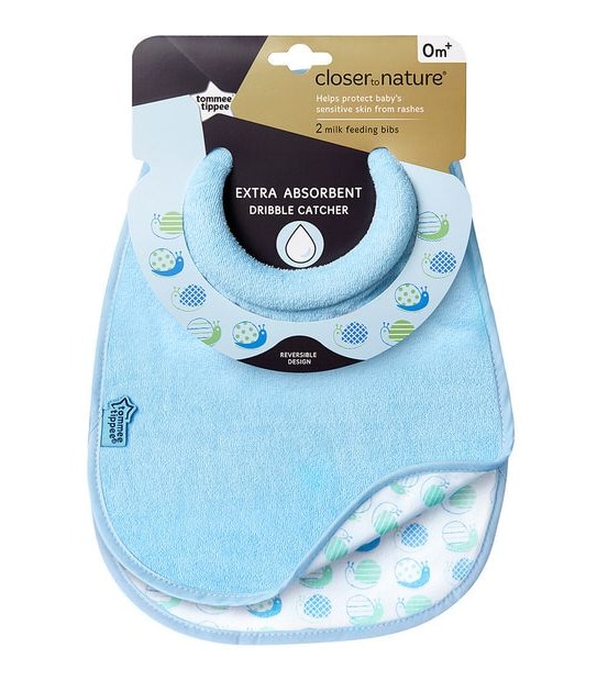 Tommee Tippee Closer To Nature 2 Pack Milk Feeding Bibs - Assorted*