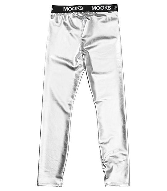 MOOKS Full Length Futurism Metallic Leggings