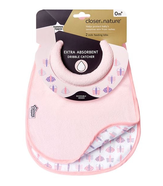 Tommee Tippee Closer To Nature 2 Pack Milk Feeding Bibs - Assorted*
