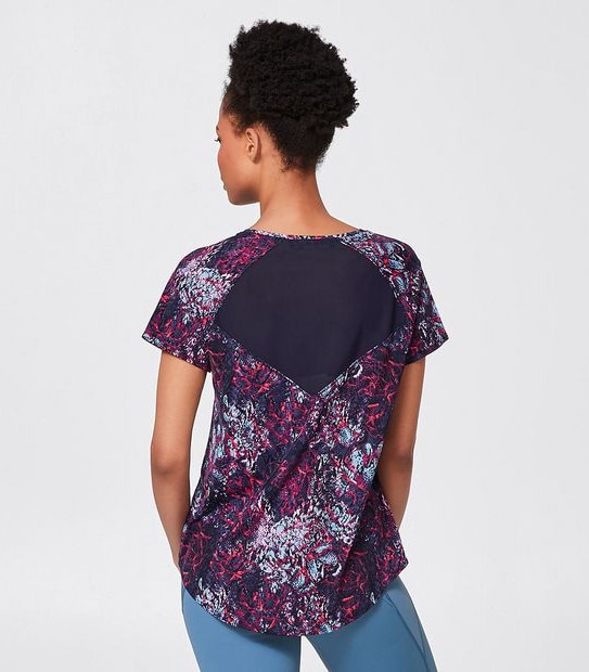 Active Raglan Sleeve Micro Mesh T-Shirt - Jordana Print