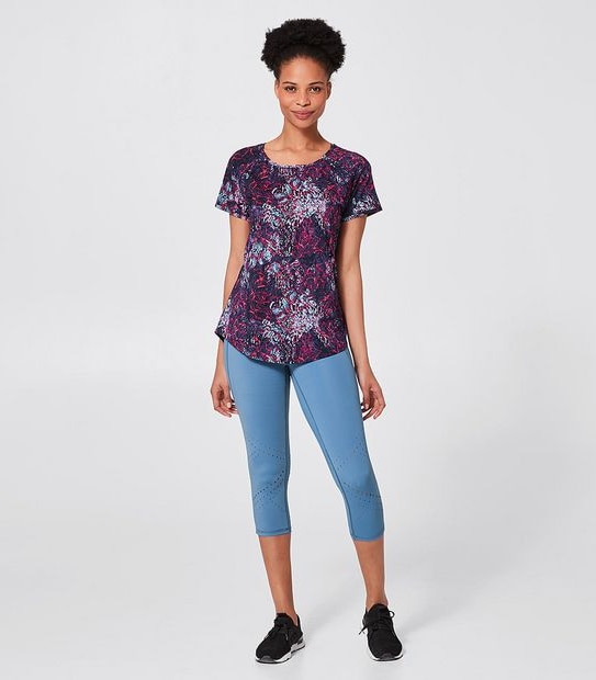 Active Raglan Sleeve Micro Mesh T-Shirt - Jordana Print